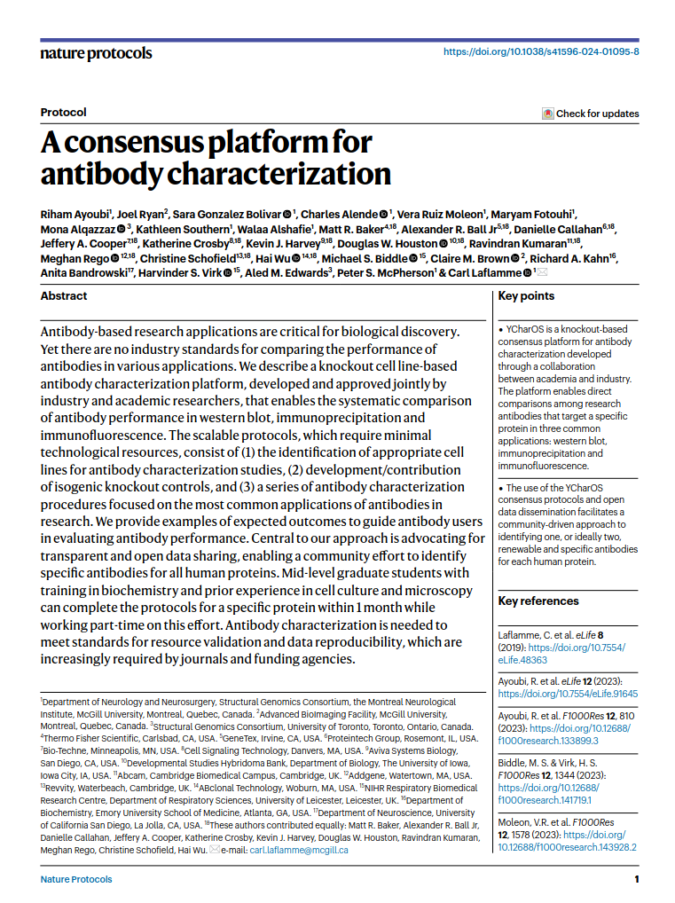 A consensus platform for antibody characterization