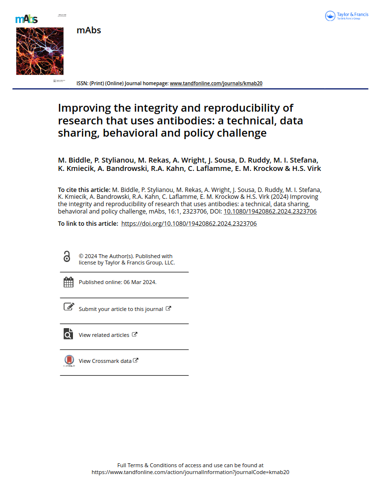 Improving research integrity and reproducibility with antibodies